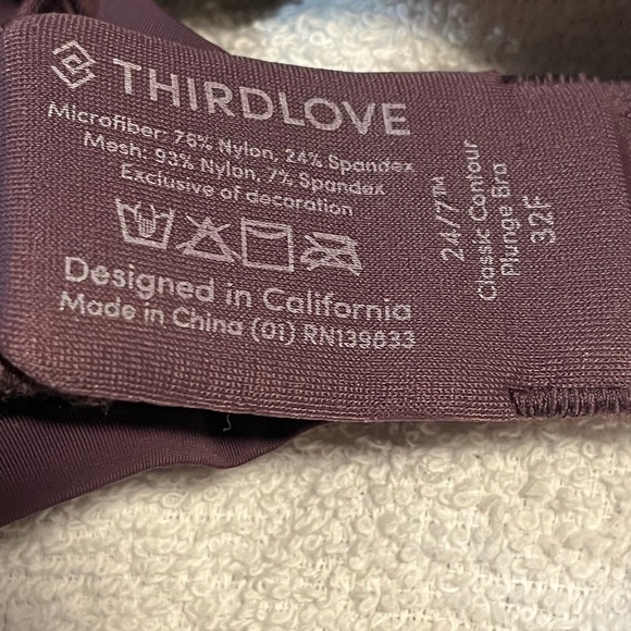 ThirdLove Burgundy Bra Sz 32F - Picture 9 of 9
